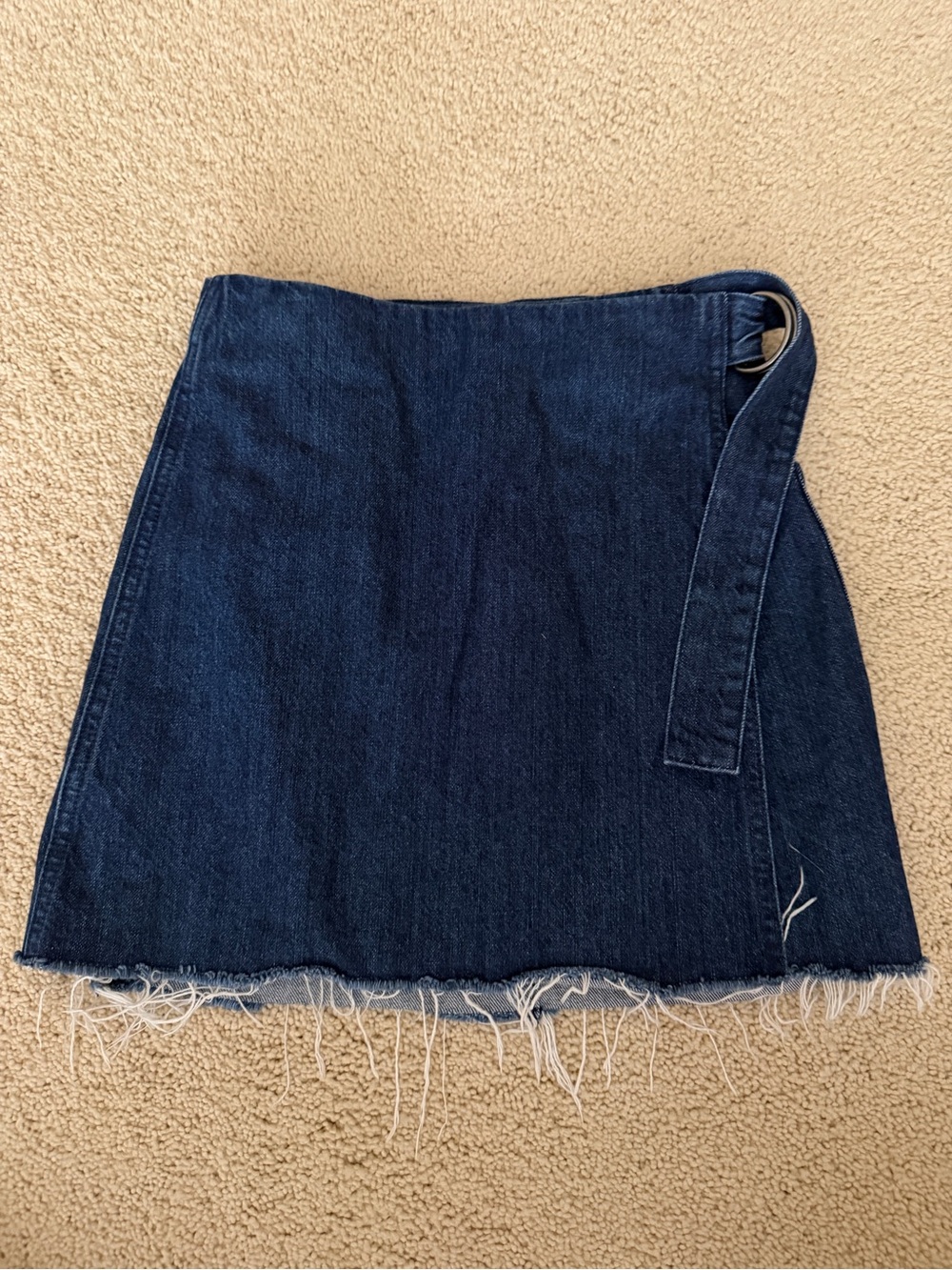 Madewell Dark Blue Denim wrap Mini Skirt with Belt